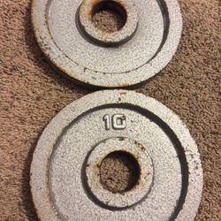 10 lb Pair Olympic Weight Plates 2”