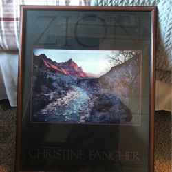 Framed Poster Of Zion National Park  23x30