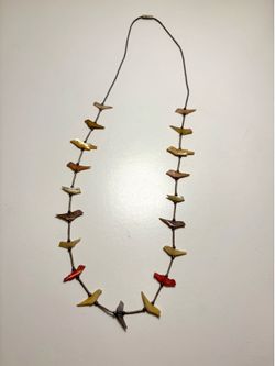 Vintage 1 Strand Fetish Necklace Multi Carved Stone  Fetish Necklace