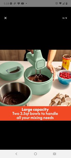 bella 3.5 Qt Hand & Stand Mixer, 2 in 1 Electric Mixer with Bowl, Dough Hook, Whisk & Egg Beater, Multifunctional Handheld Mixer for Baking, 200 Watt,