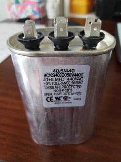 CAPACITOR 40+5 uf MFD 440 Volt Dual Run Oval Capacitor 40/5/440 Condenser Straight Cool/Heat Pump Air Conditioner
