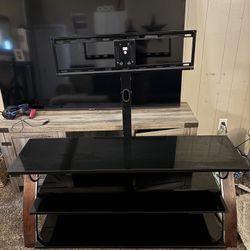 Glass TV Stand with Swivel Mount Attached!!  $100