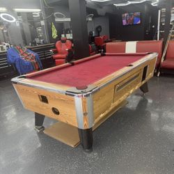 Coin operated pool table