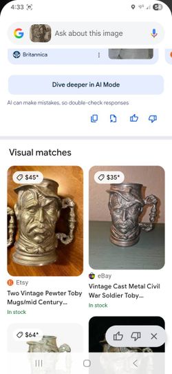 Antique Brass Toby Mug