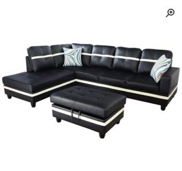 3 piece leather sectional