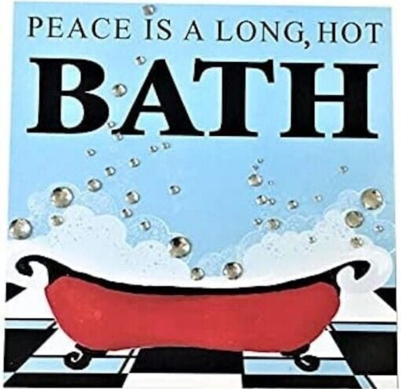 Red Claw Foot Tub Canvas Frame Home Decor Bathroom Decoration