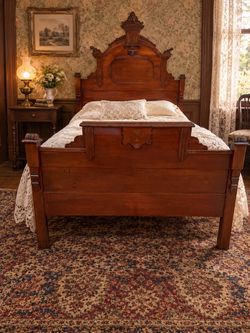 Antique 3-Piece Victorian Bedroom Suite with Custom Mattress & Box Spring.