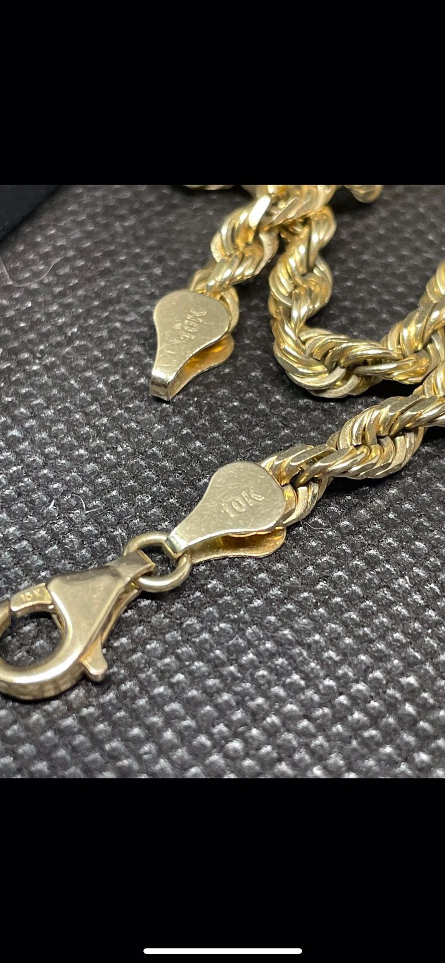 10kt Solid Gold Rope Chain