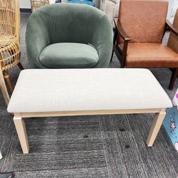 Bench for Indoor Use, End of Bed Bench,Entryway Bench with Soft Padded and Solid Wood Legs for Bedroom, Kitchen, Dining  Room, New 