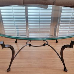 Wrought iron glass coffee table