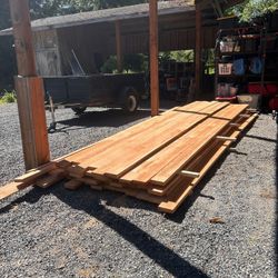 2x6 Rough Cut Cedar Boards. 16-17ft In Length