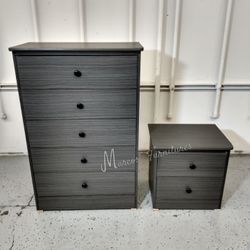 Gray Matte Bedroom Dresser Set