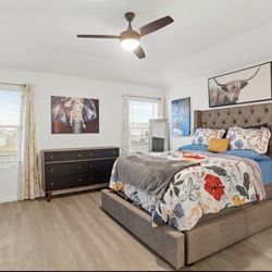 Queen Bed Frame, Mattress & Board