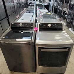 LG Top Top Load Washer And Gas Dryer Set 