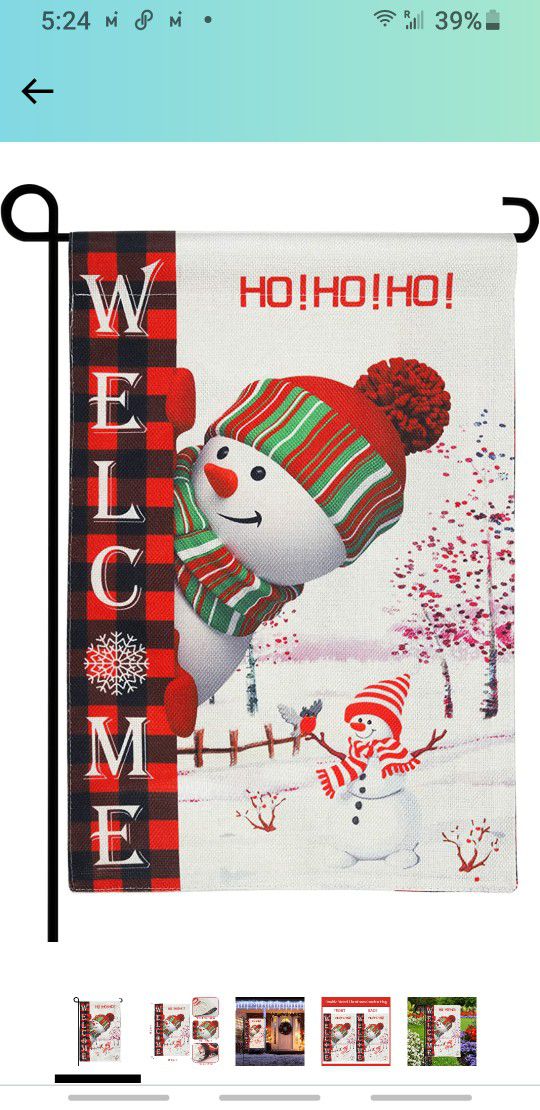Christmas Garden Welcome Flag 12.5 x 18 Inch Double Sided Garden Yard Flag Vertical Christmas Yard Flag Decorations Outdoor Flags for Home Outdoor Por