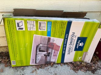 top paw 36” Double-Door Folding Crate for Dogs 41-70 Lbs