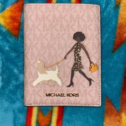 Michael Kors Jet Set Girl Dog Printed Passport Case Wallet