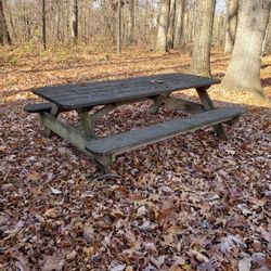 8' Heavy Duty Picnic Table With Attached Benchs