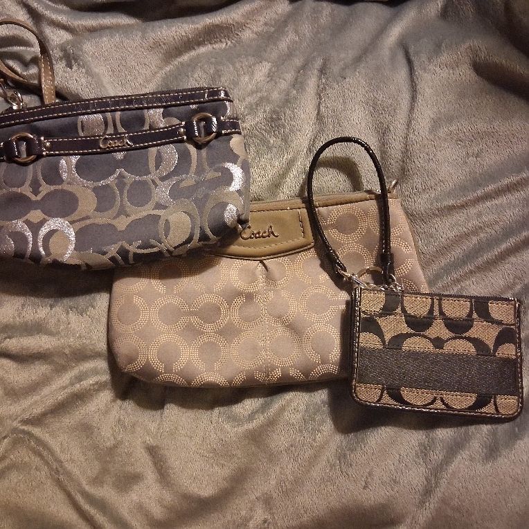 NWOT**Lot Of 3 VINTAGE Jacquard COACH WRISTLETS/ID HOLDER