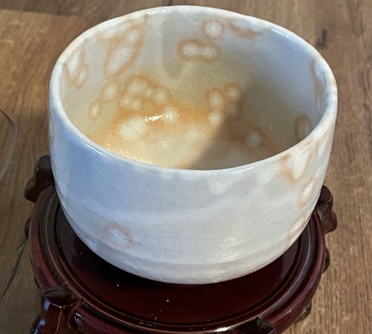 Vtg Japanese Tea Ceremony Ohi Yaki Ohi Choamizo Candy Glazed Bowl