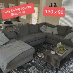 Gray Sectional Couch Sofa With Chaise 