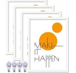 8x11 Picture Frame Set of 4, White