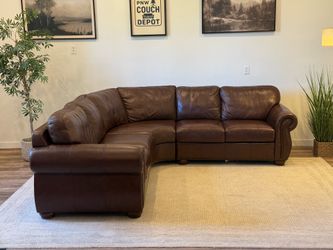 Spectra furniture top grain leather sectional couch delivery available