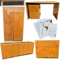 Rare Documented Milo Baughman for Thayer Coggin Maple Burl Collection