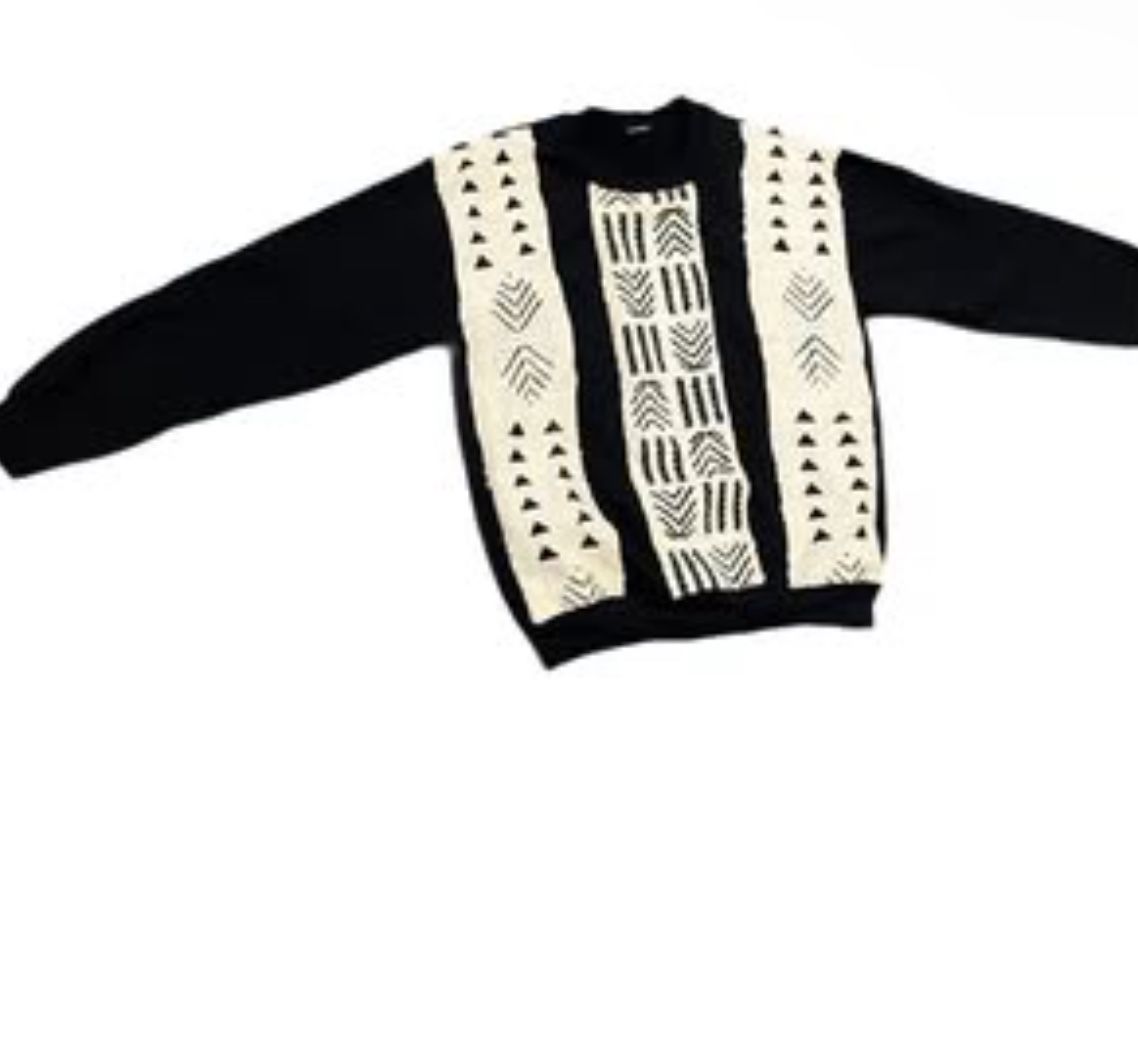 Hand-Designed Art Sweatshirt with Bold Vertical Panels
