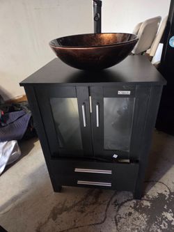 Bathroom Vanity, sink and mirror