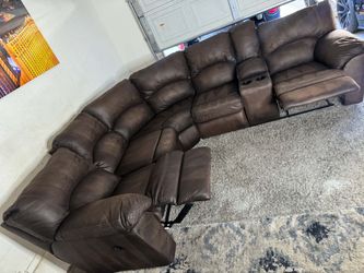 🌟 Ashley furniture brown reclining sectional couch 🛋 ( FREE DELIVERY)