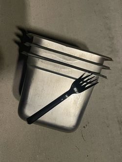 Commercial Stainless Prep Pans Small Used