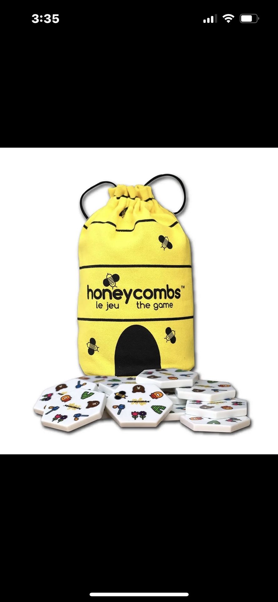 Honeycombs The Game w/Bag- Tiles Strategy Connect Match, Ages 7 and Up (new)