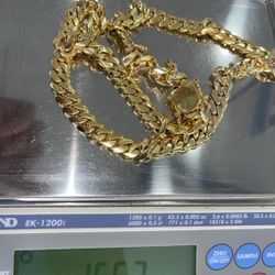 10K Gold Cuban Link Chain 24” — 165.7g