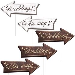 Wedding Directional Road Sign Wedding Directional Arrow Yard Sign with Exquisite Double-sided Printing Wedding Directional Signs,Waterproof Large Wedd