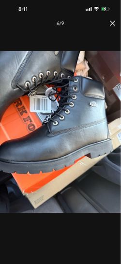 Lugz Black Leather Lace-Up Boots