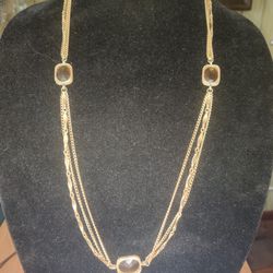SARAH COVENTRY handmade Gold Tone Plated 3 Strands Necklace 25" Vintage