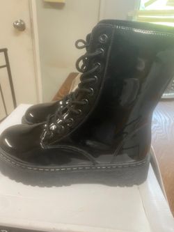 Black combat boots