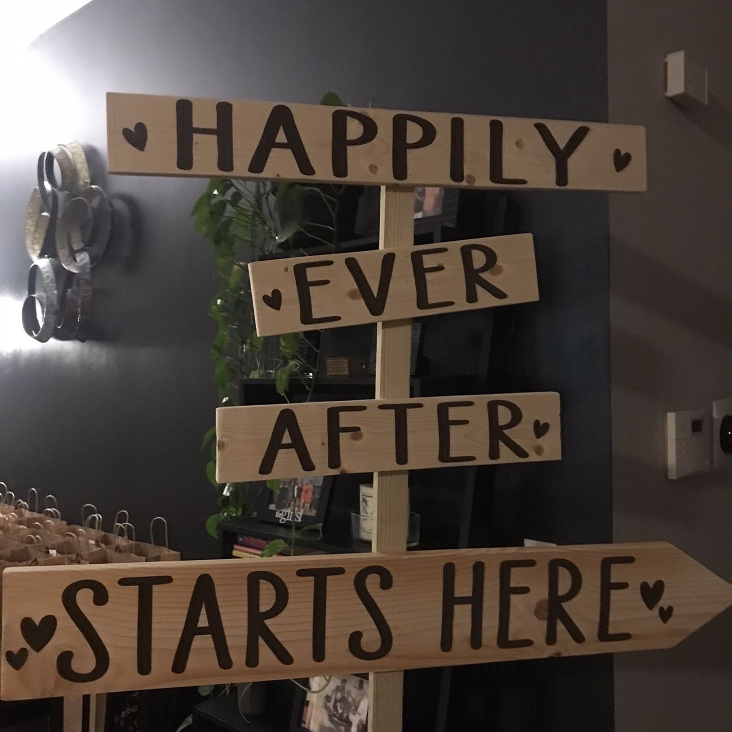 Wedding Sign- Happily ever after starts here sign