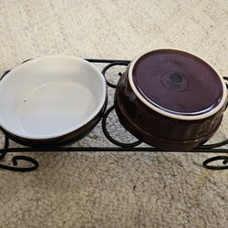 Pet Cat Bowls And Stand