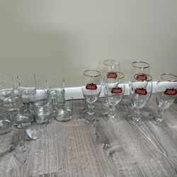 Stella Artois Original Beer Glass Chalices + Old Fashion Glasses 