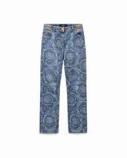Versace Barocco Baroque Print Jeans W26 US 4 Gold Medusa Made in Italy Tagged 25