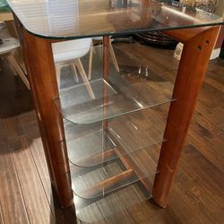 TV STAND, Glass Shelves