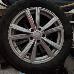 Kia soul Set of 4 Rims w Cooper  snows 215/55/17 off a 2018 Kia soul. 2 great snows 2 worn well. Comes with lugs and locking key 