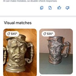 Antique Brass Toby Mug