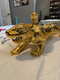 NEW Casino Azul Gold Spotted Ceramic Jaguar Decorative Collectible