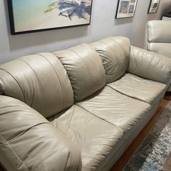 Leather Sofa Sleeper and Loveseat Set