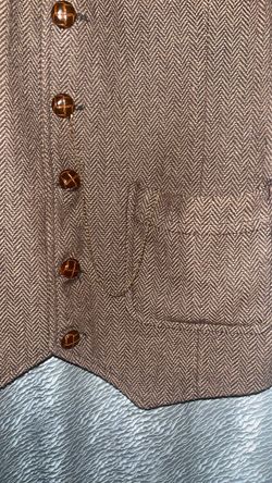 Brown Herringbone Suit Vest
