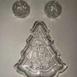 Gorham Christmas Santa crystal Decor