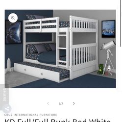 New White Bunk Bed Full Bed Over Full Bed And Trundle Bed 